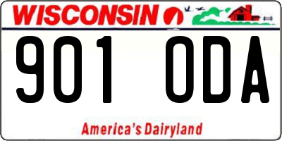 WI license plate 901ODA