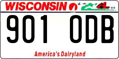 WI license plate 901ODB
