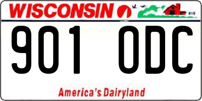 WI license plate 901ODC