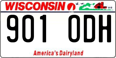 WI license plate 901ODH