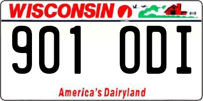 WI license plate 901ODI