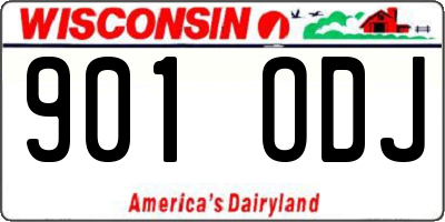 WI license plate 901ODJ