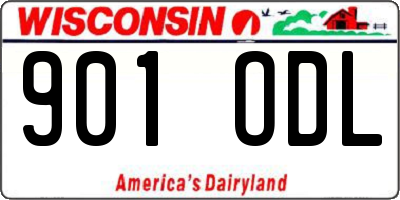 WI license plate 901ODL