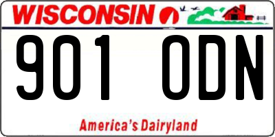 WI license plate 901ODN
