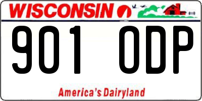 WI license plate 901ODP