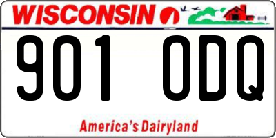 WI license plate 901ODQ