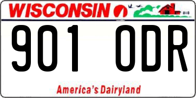 WI license plate 901ODR