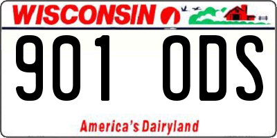 WI license plate 901ODS