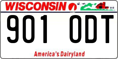 WI license plate 901ODT