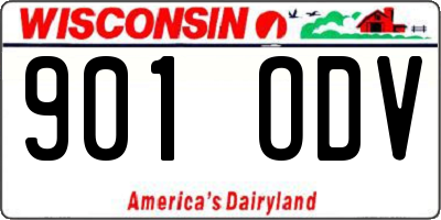 WI license plate 901ODV