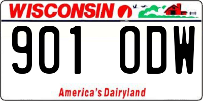WI license plate 901ODW