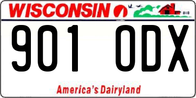 WI license plate 901ODX