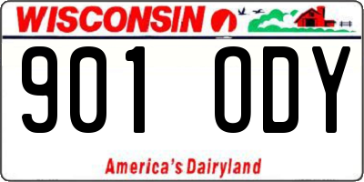 WI license plate 901ODY