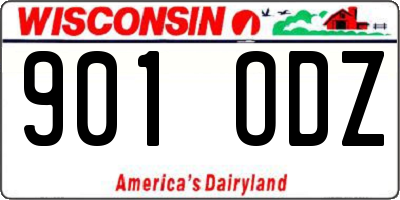 WI license plate 901ODZ