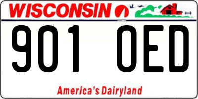 WI license plate 901OED