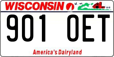 WI license plate 901OET