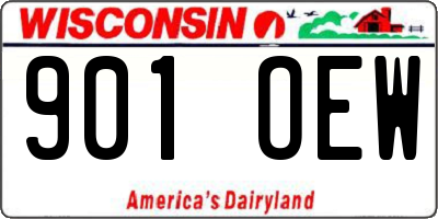 WI license plate 901OEW