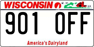 WI license plate 901OFF