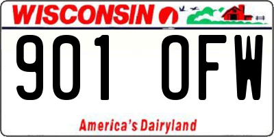 WI license plate 901OFW