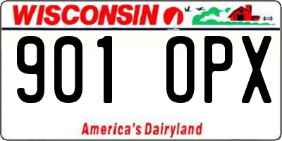 WI license plate 901OPX
