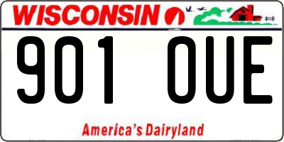 WI license plate 901OUE