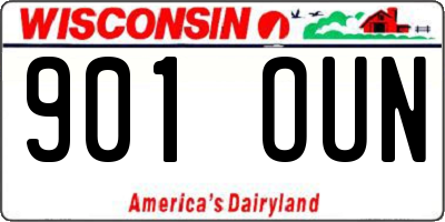 WI license plate 901OUN