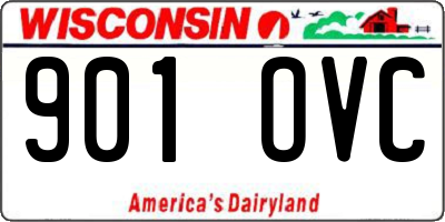 WI license plate 901OVC