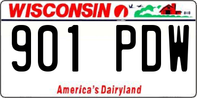 WI license plate 901PDW