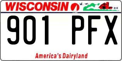 WI license plate 901PFX