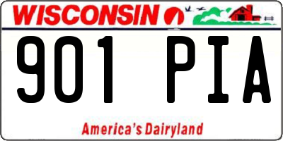 WI license plate 901PIA