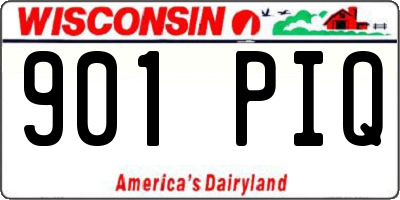 WI license plate 901PIQ
