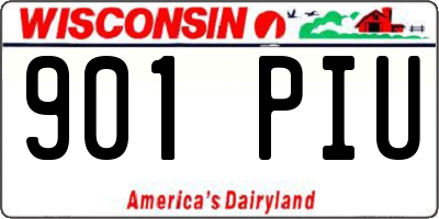 WI license plate 901PIU