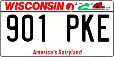 WI license plate 901PKE