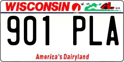 WI license plate 901PLA