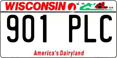 WI license plate 901PLC