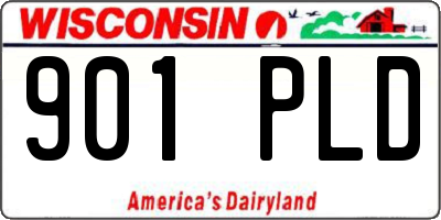 WI license plate 901PLD