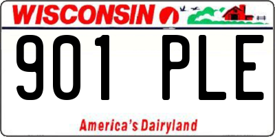 WI license plate 901PLE