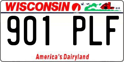 WI license plate 901PLF