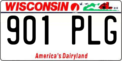 WI license plate 901PLG
