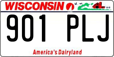 WI license plate 901PLJ