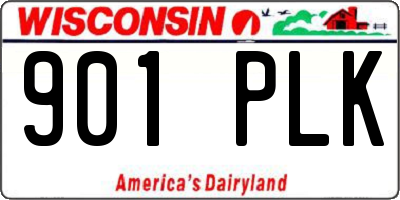 WI license plate 901PLK