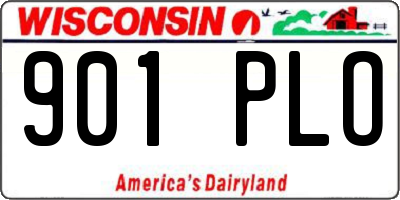 WI license plate 901PLO
