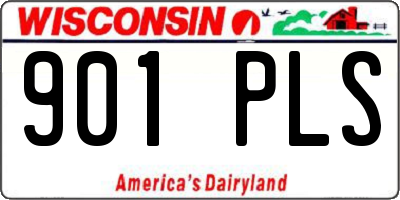WI license plate 901PLS