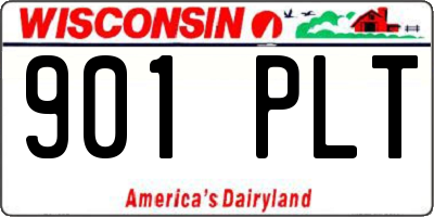 WI license plate 901PLT
