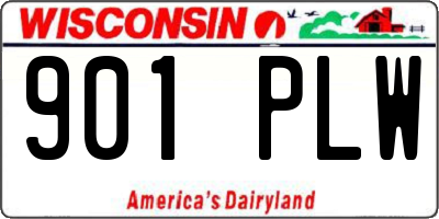 WI license plate 901PLW