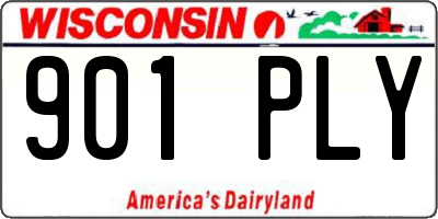 WI license plate 901PLY