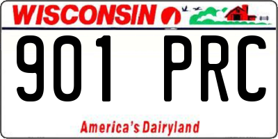 WI license plate 901PRC