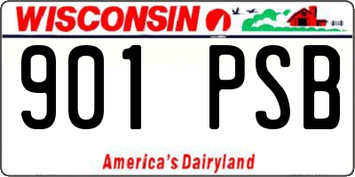 WI license plate 901PSB