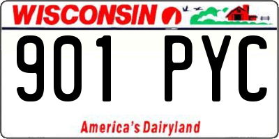 WI license plate 901PYC