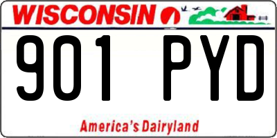 WI license plate 901PYD